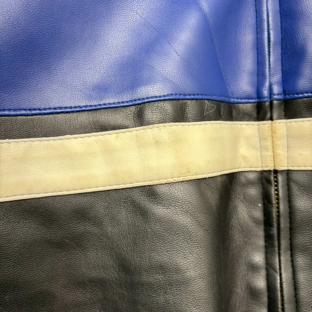 Vintage Indianapolis Colts Leather Jacket Mens 2XL Black NFL Football Bomber